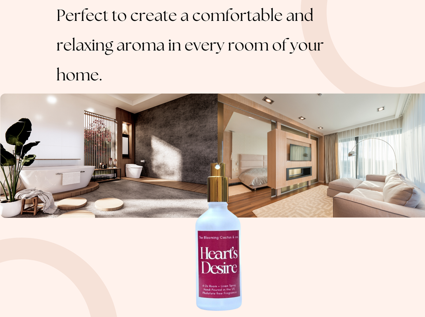 Room Spray - Air Freshener - Odor Eliminator - Car Air Freshener - Home Spray - Linen Spray - Fabric Refresher - Mist Hand Poured - Made in USA| Heart's Desire