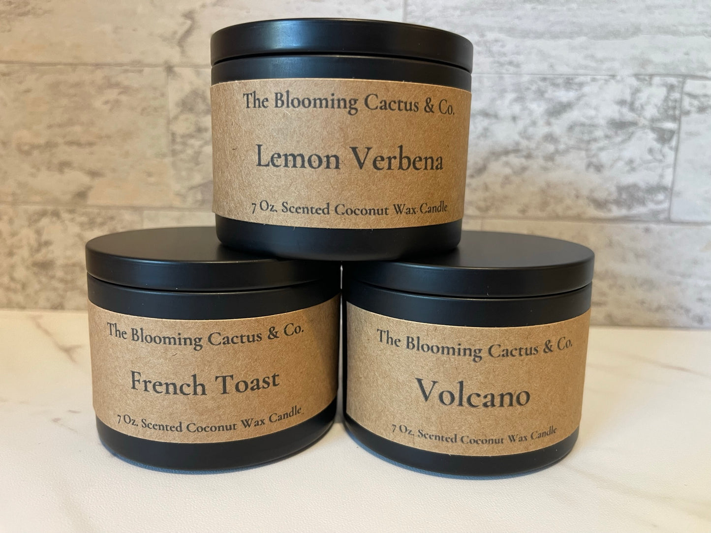 Coconut blend Candle in Metal Tin with lid and Feet.