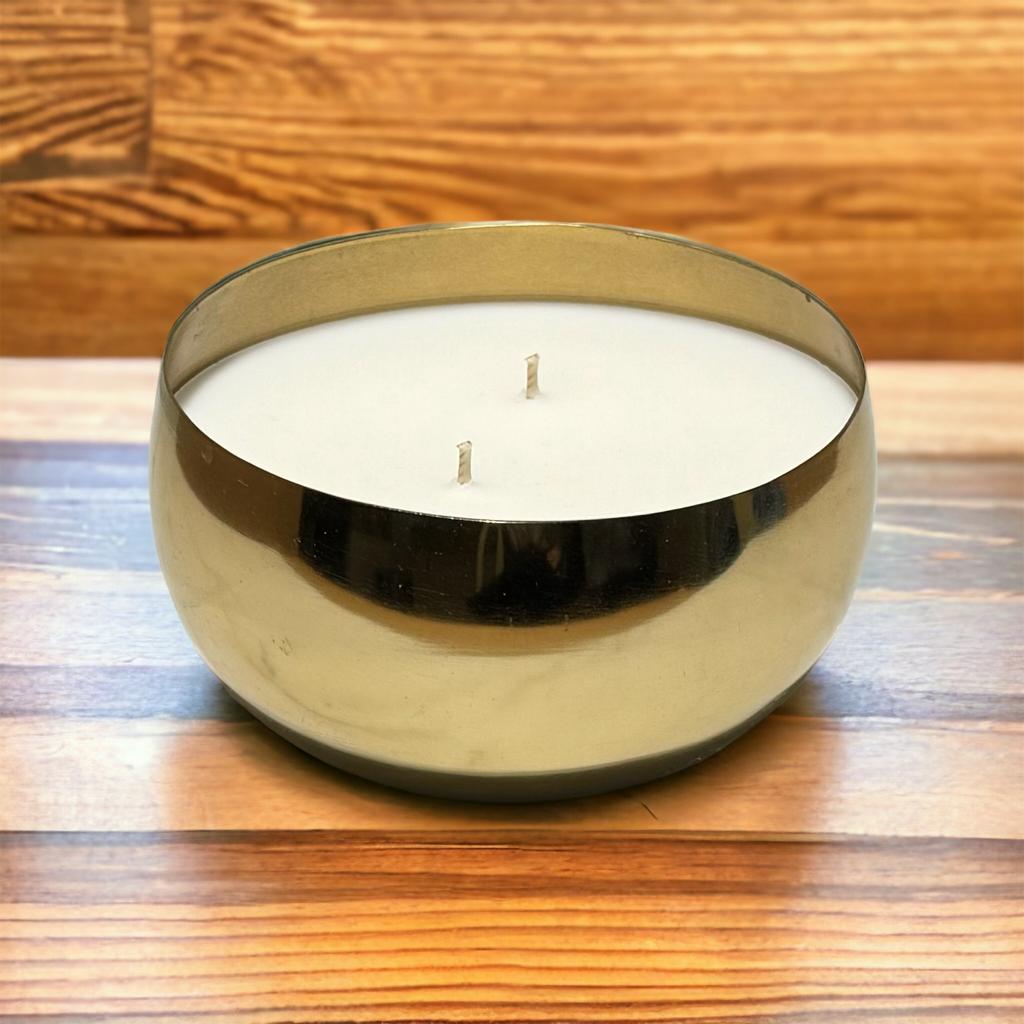Luxury Coconut Candle in Golden Metal base