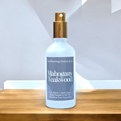 Room Spray - Air Freshener - Odor Eliminator - Car Air Freshener - Home Spray - Linen Spray - Fabric Refresher - Mist Hand Poured - Made in USA| Mahogany Teakwood.